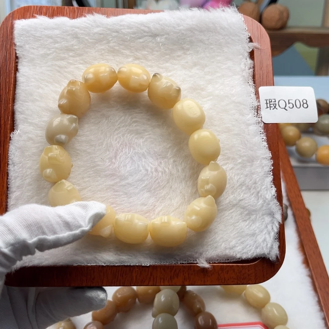 菩提根/象牙果手串龙*15mmkt猫一串瑕Q508