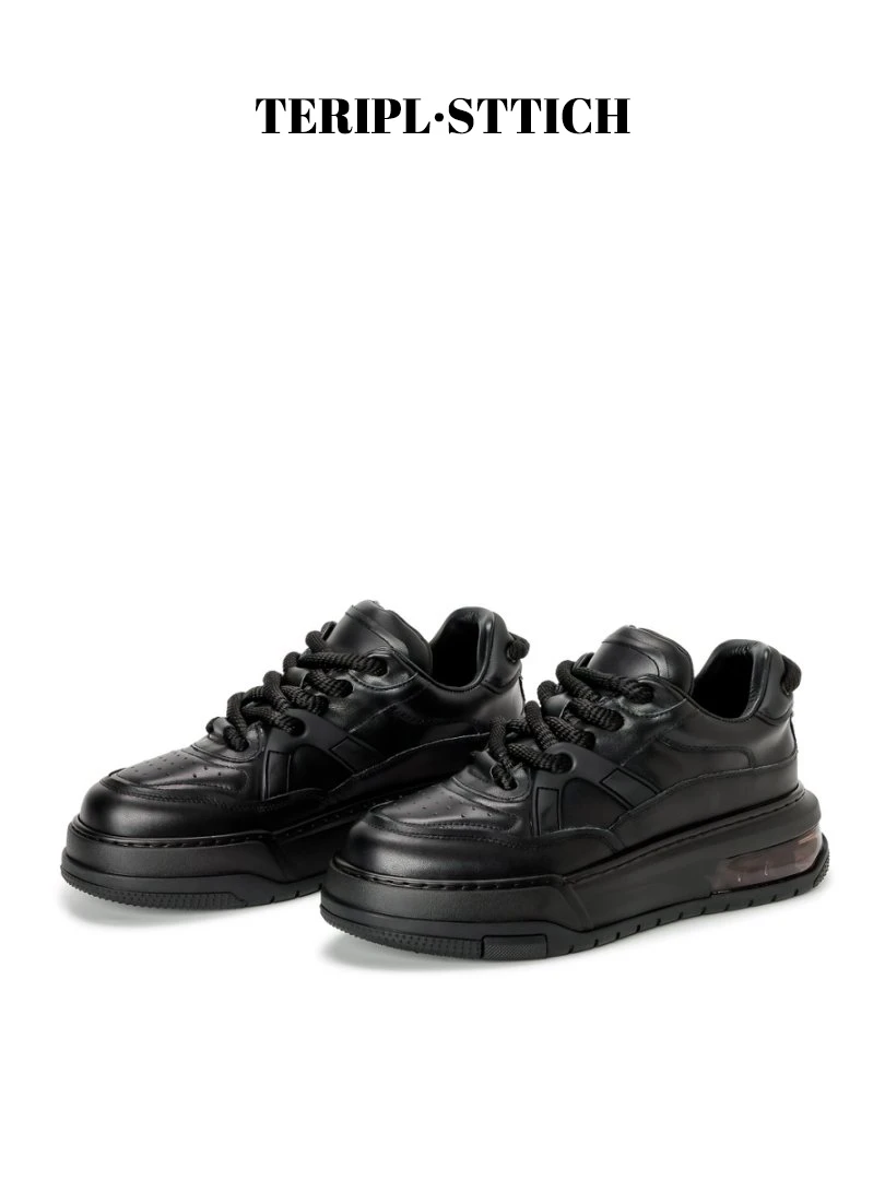 TERIPL【小胖丁】高帮情侣休闲轻奢气垫百搭牛皮轻奢潮鞋2051-2男鞋
