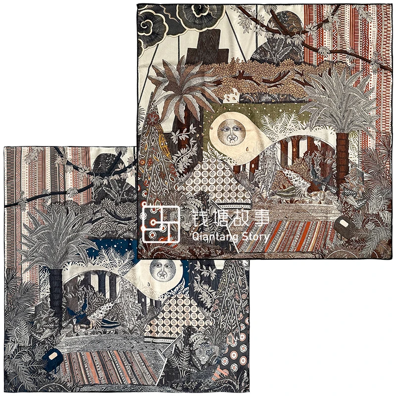 Qiantang Story/钱塘故事90丝绒-重回仲夏夜桑蚕丝丝绒大方巾88