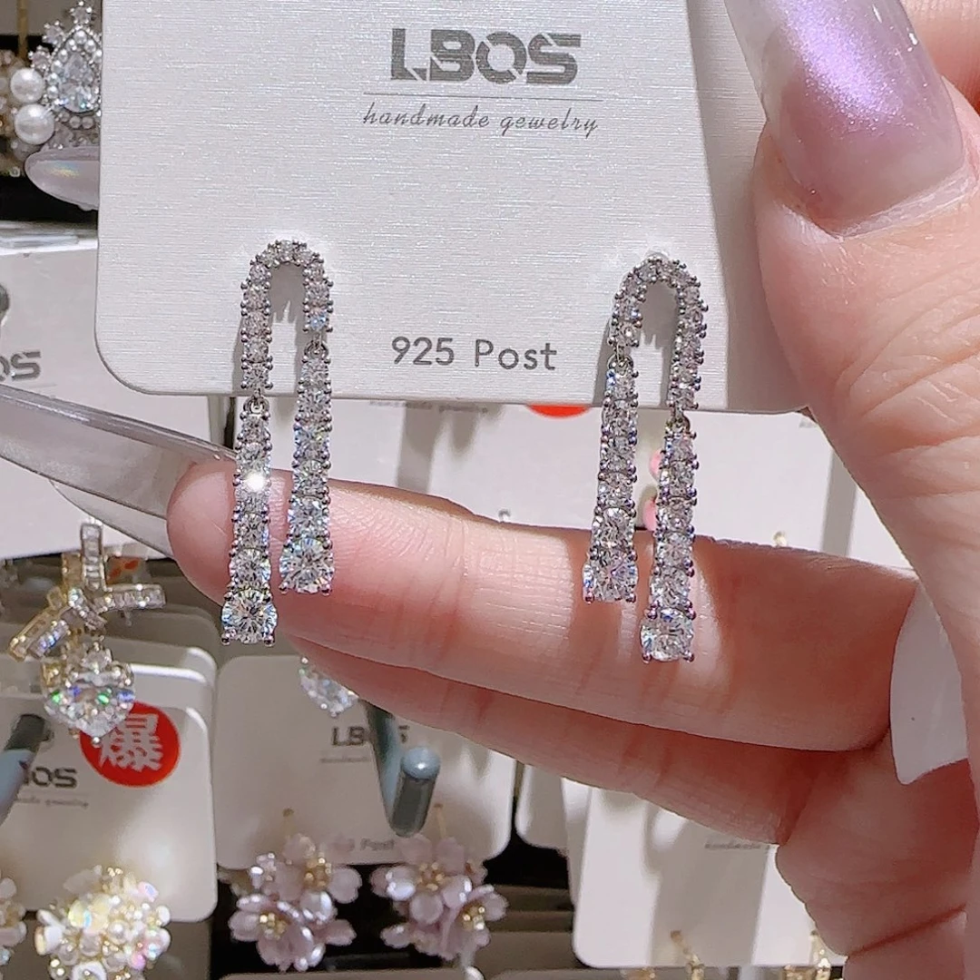 锆石铜合金925银耳环