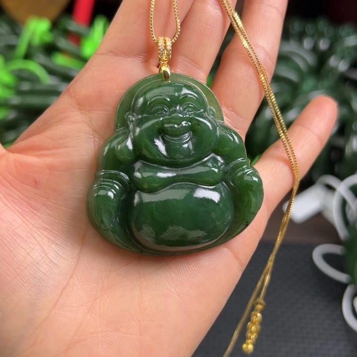 和田玉（碧玉）银S925镶嵌颈饰
