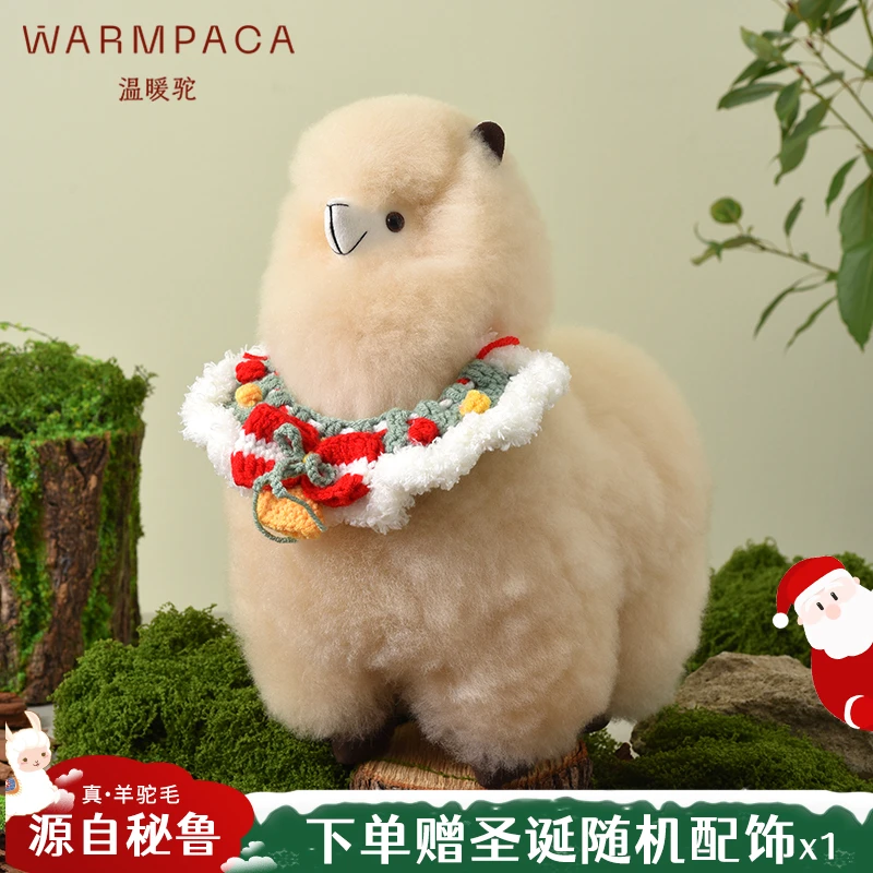 Warmpaca温暖驼羊驼毛玩偶公仔秘鲁毛绒玩具生日礼物情侣送礼