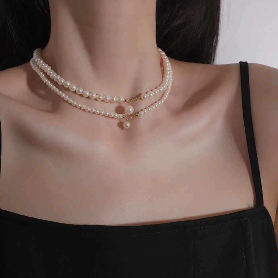 链子925银仿珍珠 十里间【法式优雅】施加贝珠气质优雅项链锁骨链