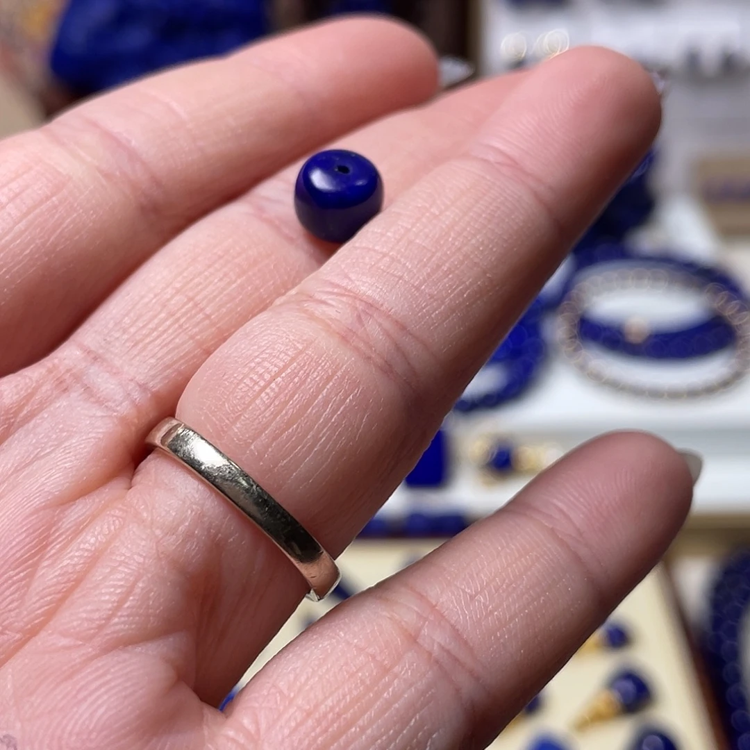 小***雀青金石未镶嵌8.1mm老型单珠（做质检）