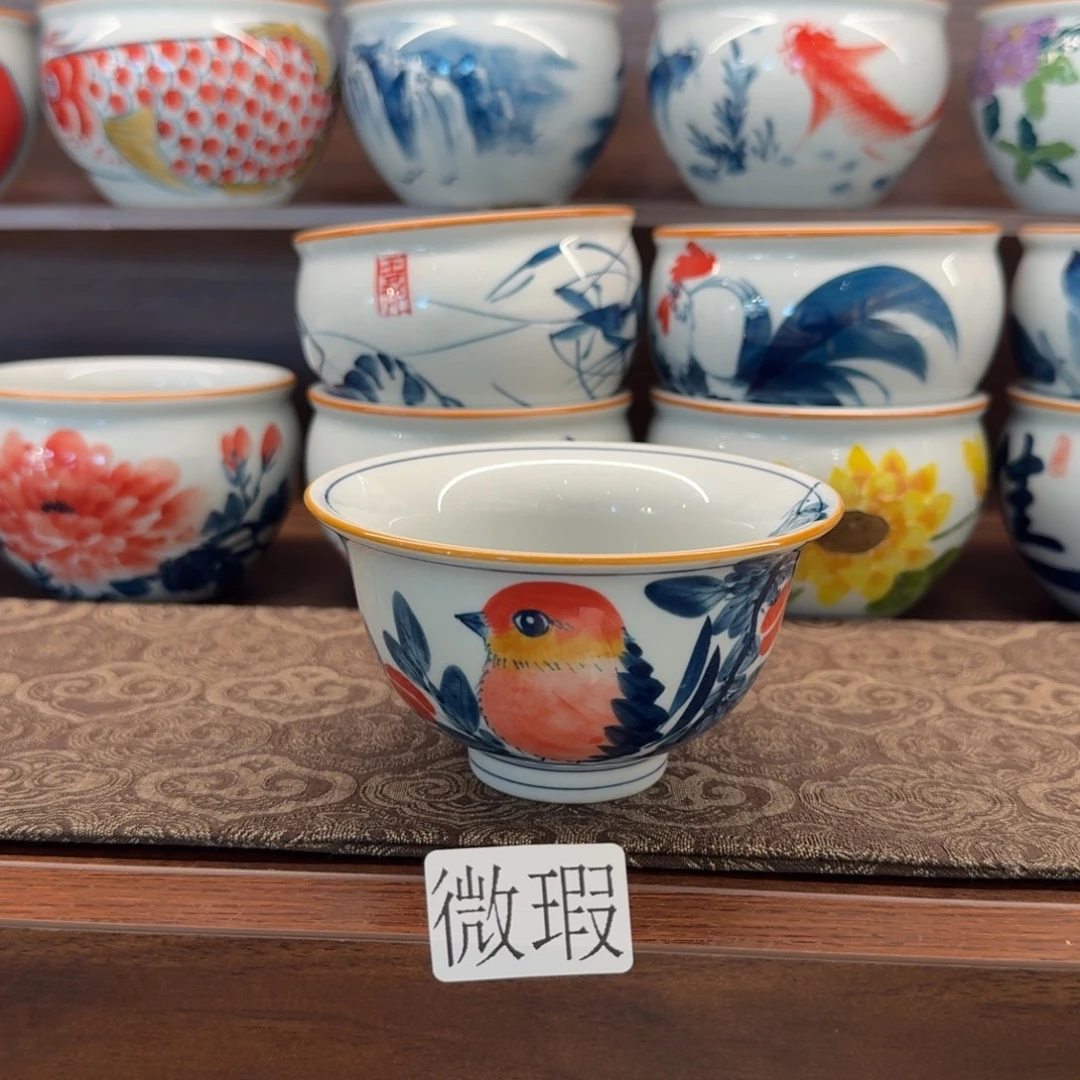 釉下彩纯手绘微瑕