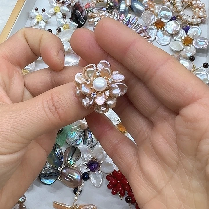 淡水珍珠珍珠银S925镶嵌