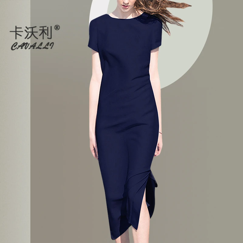 高档连衣裙女夏2025新款气质长裙修身包臀旗袍礼服裙子开叉一步裙