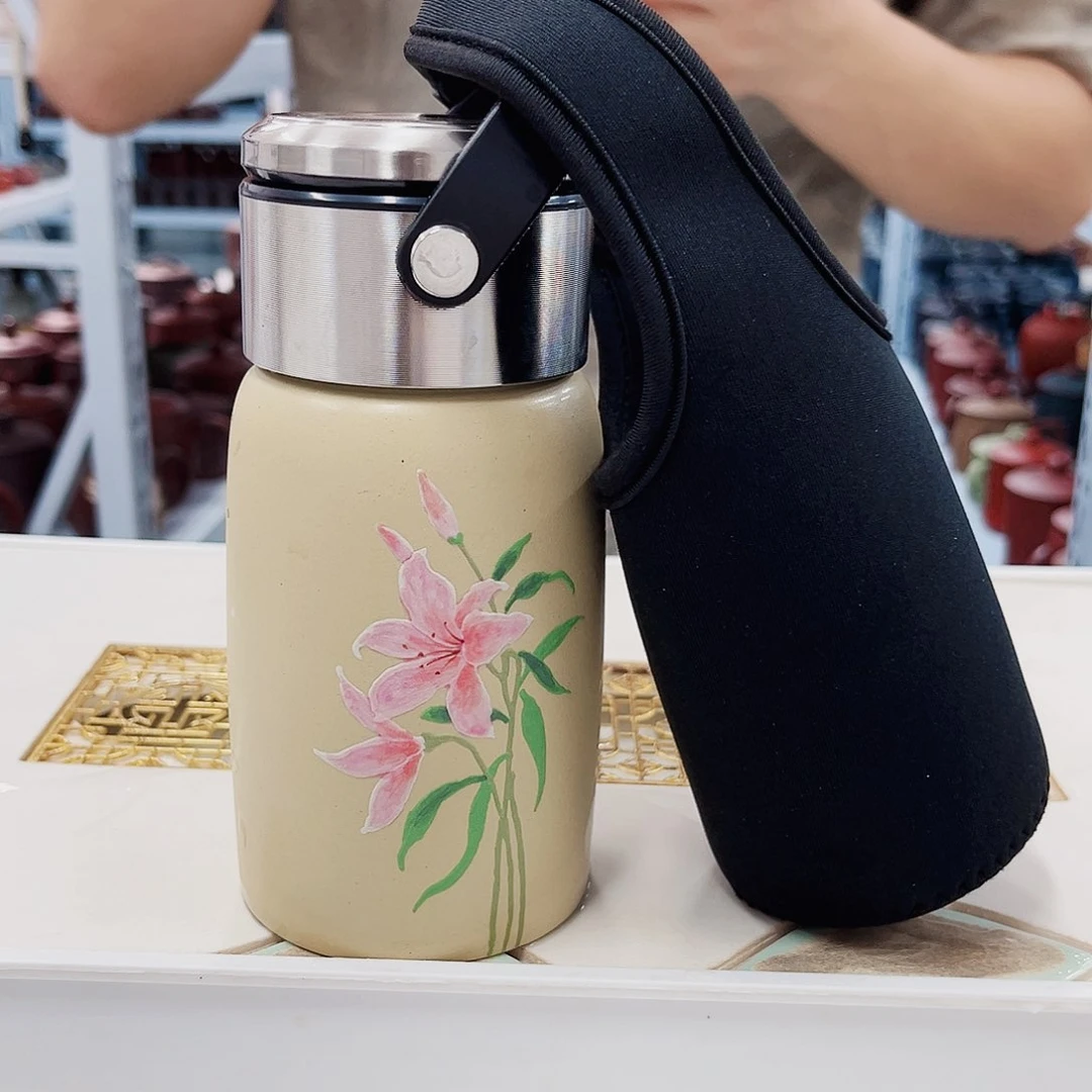 茶杯紫砂“百合”带杯套
