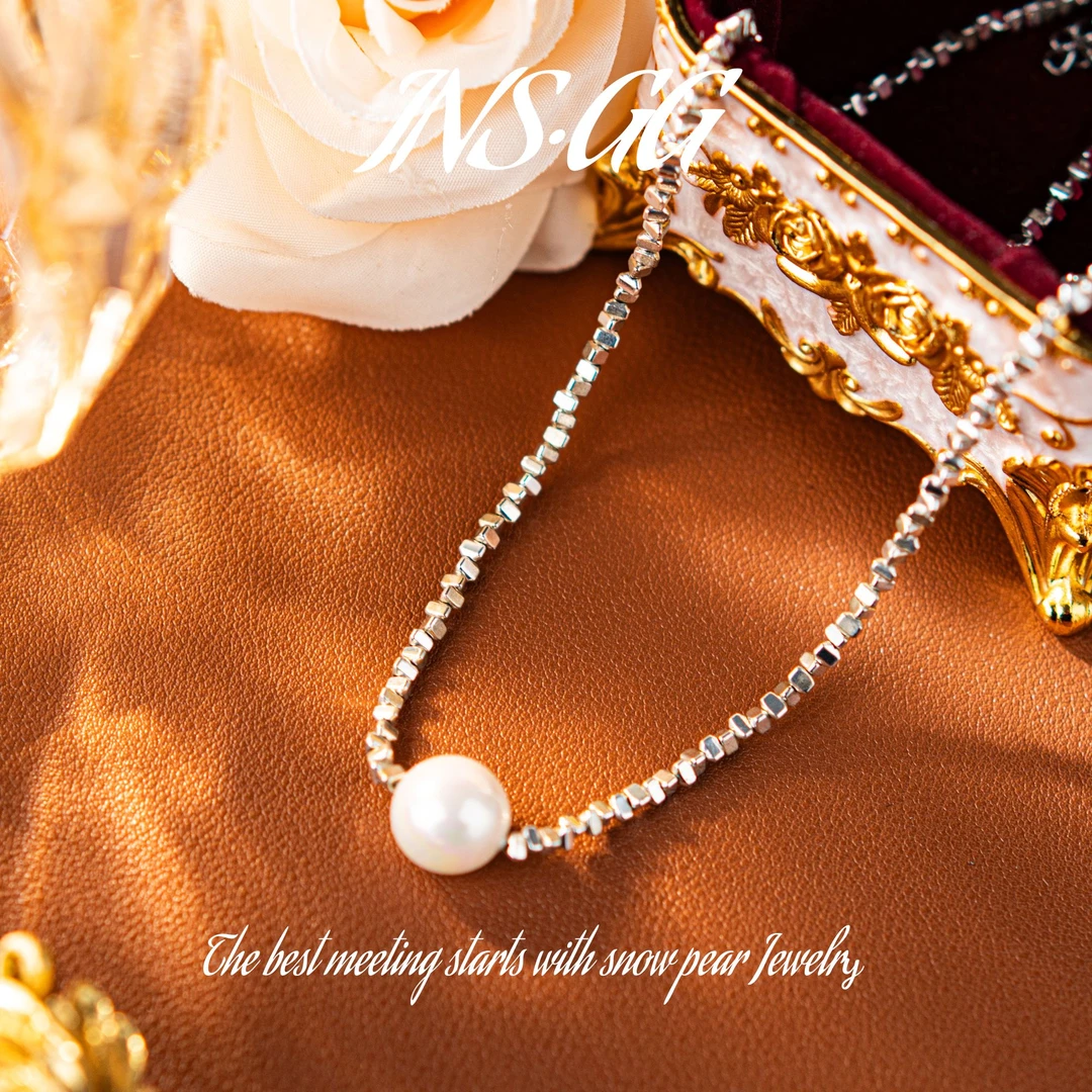 钛钢项链 【INS·GG】钢 ♠ 白贝珠 时尚简约 X895 颈链·短款