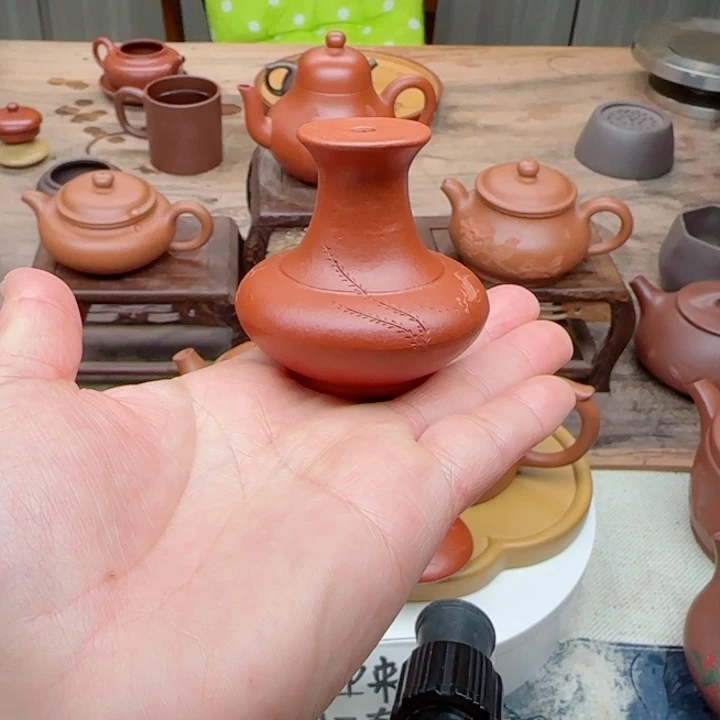 紫砂茶壶无*朱泥盖置手工制作