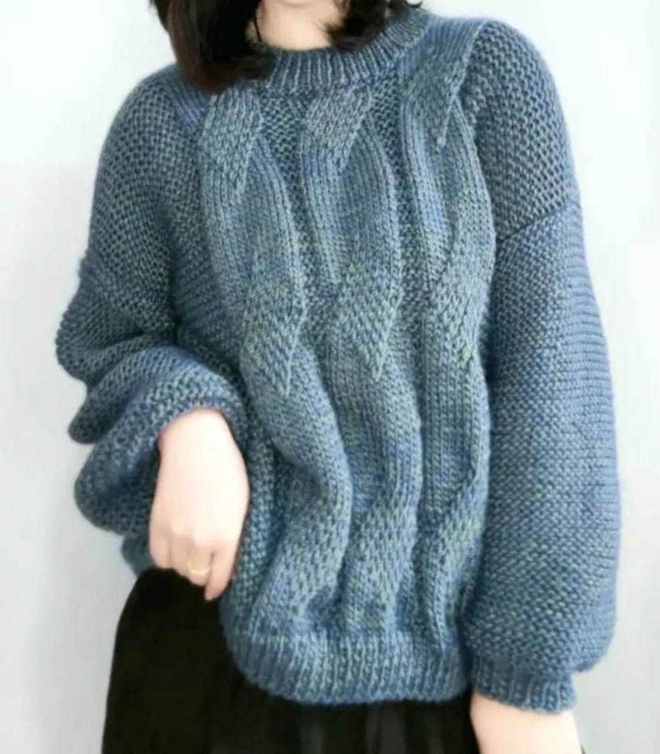 织绿荫花型 粗毛线 羊驼绒线，一团2两手工老式柔软织毛衣