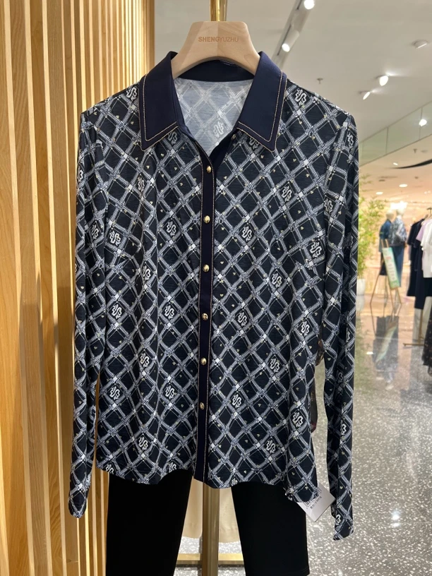 声雨竹7R003秋季新品气质款长袖薄款弹力衬衫舒适柔软透气亲肤夏