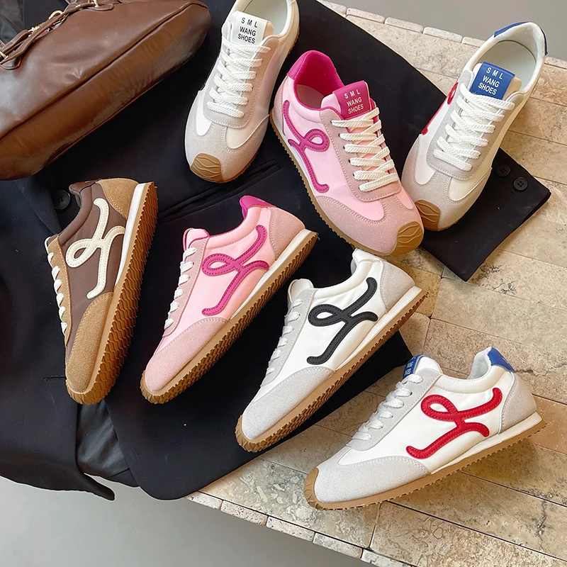 欧货爆款女鞋2025春季新款透气平底休闲运动阿甘鞋百搭学生德训鞋