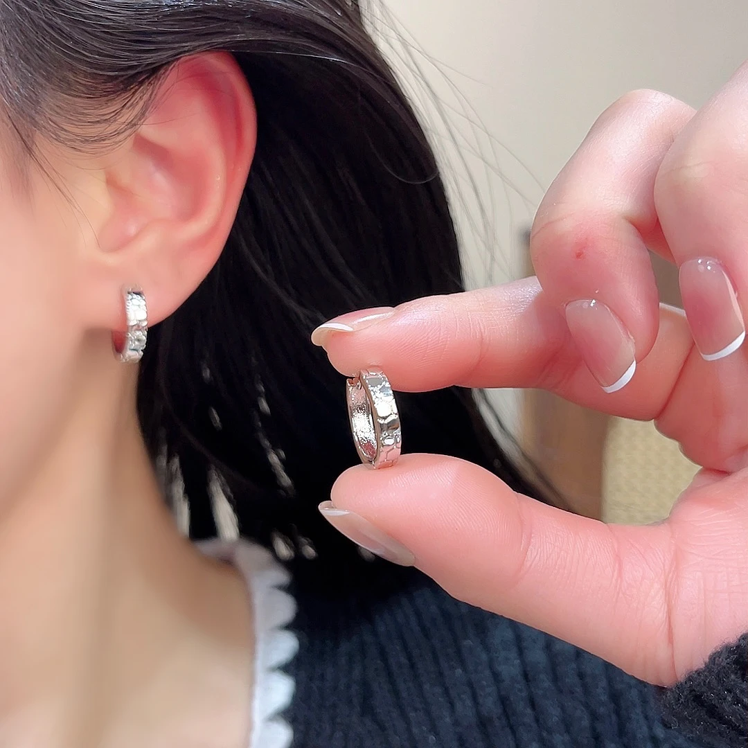 【澄意饰品】不规则拼接圈圈耳环百搭小众简约精致韩版素款-8144