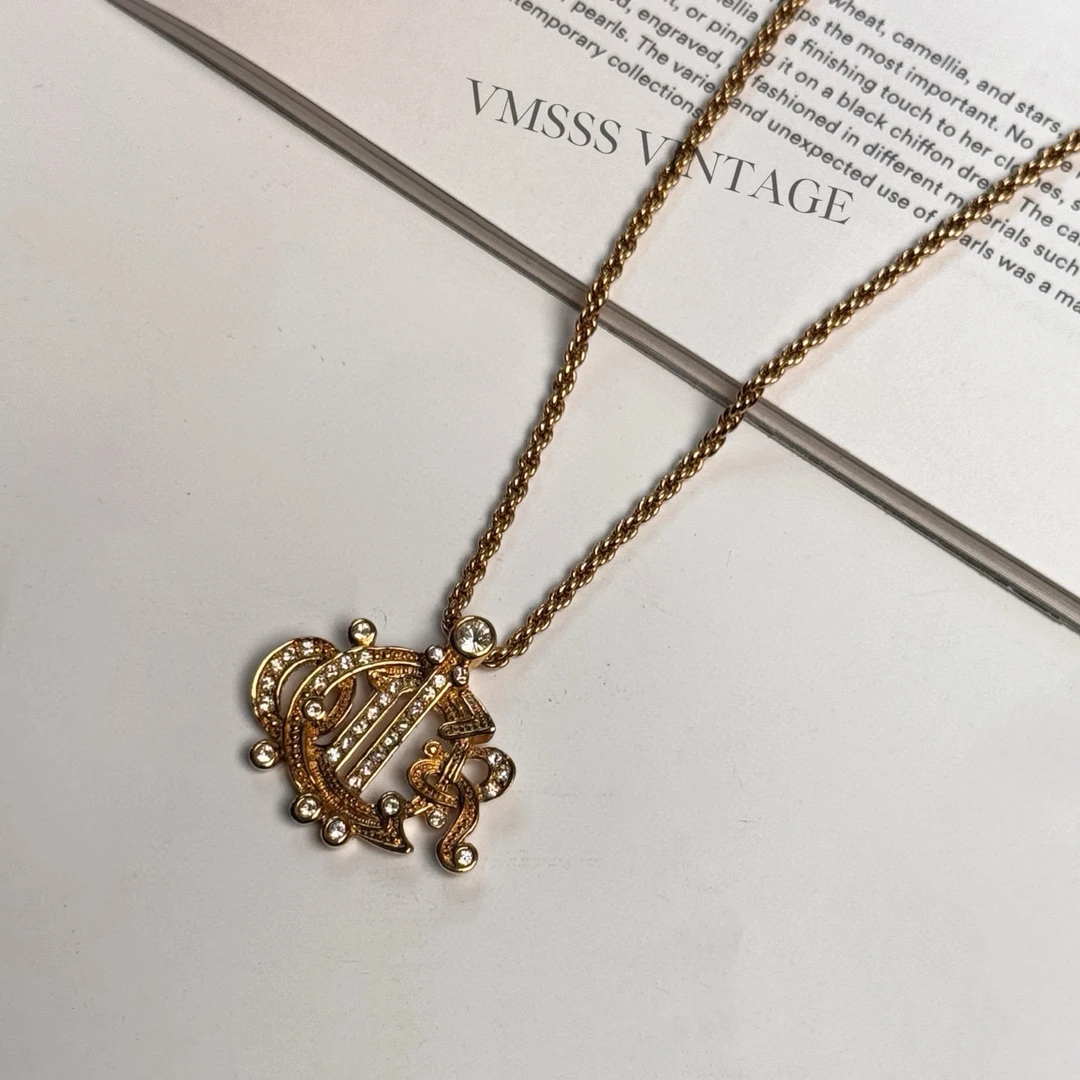 99新 DIOR/迪奥 金色南瓜马车满钻项链/88339 气质 时尚小香风ins