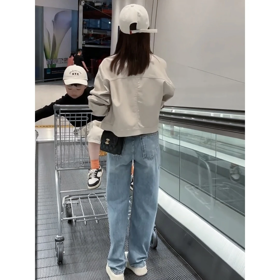 皮衣女2025春秋季新款休闲小皮衣外套机车服时尚短款小个子夹克