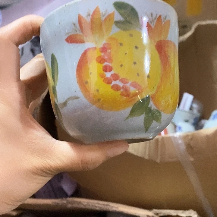 景德镇手绘石榴手握杯