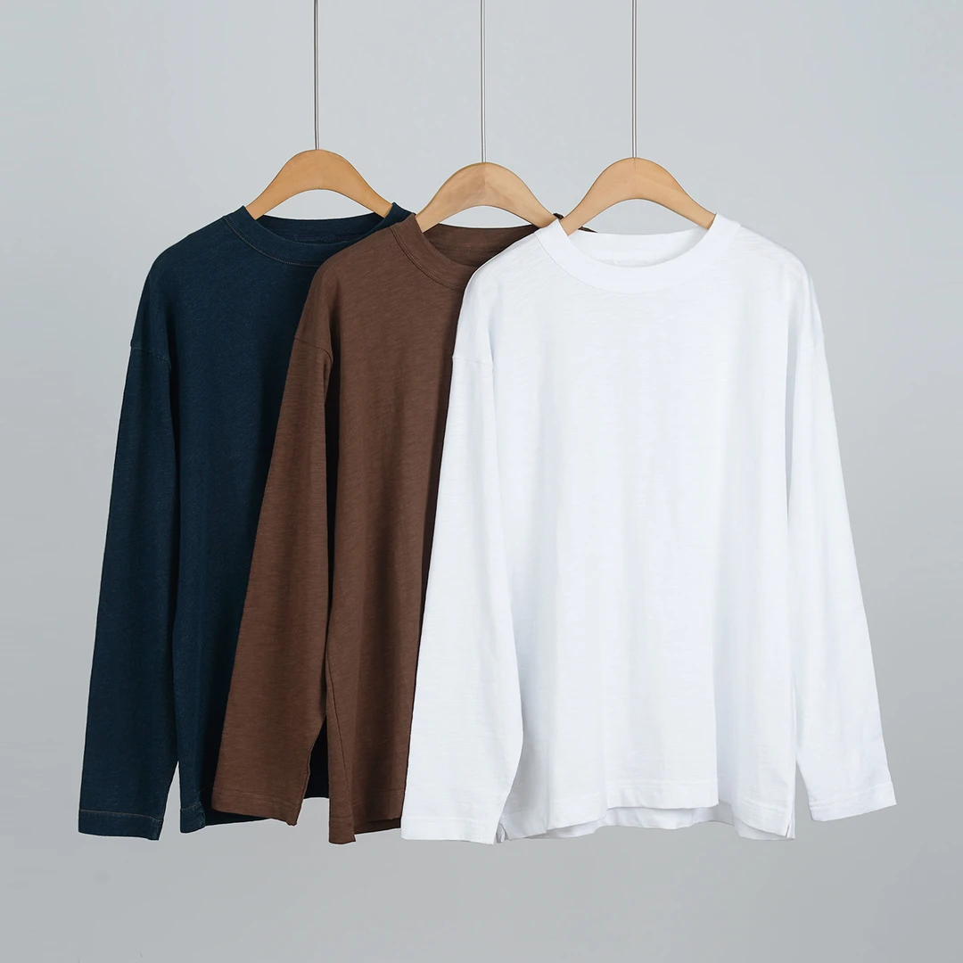 外贸品牌100%棉宽松舒适圆领T恤女士上衣（251713）20798