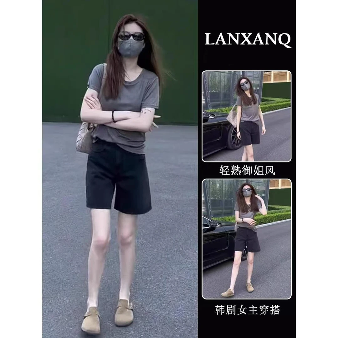 夏装搭配一整套微胖显瘦套装小个子干练气质短裤盐系轻熟两件套女