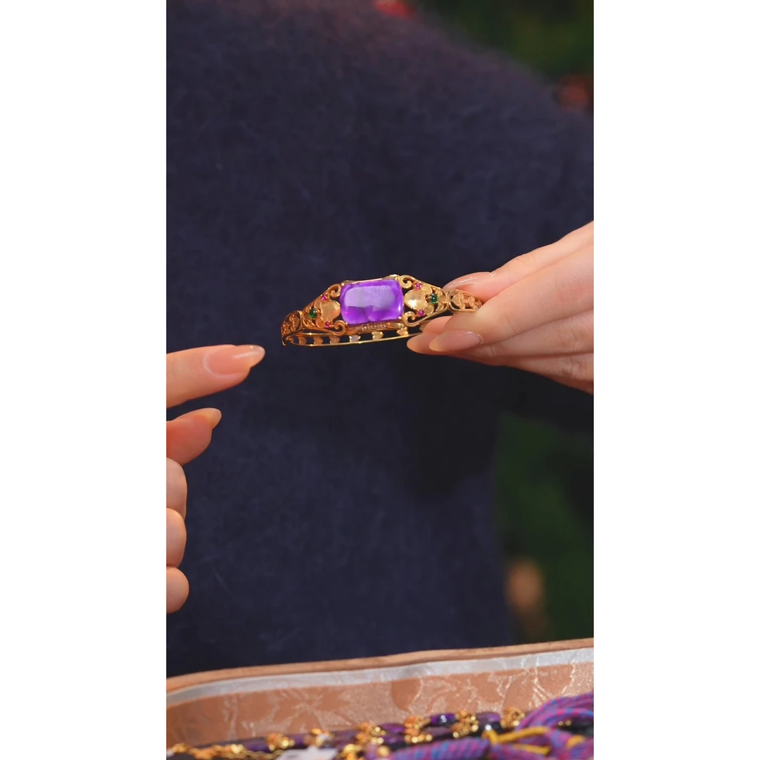 苏纪石（舒俱来）手镯18K金镶嵌多样性发@@Q2314