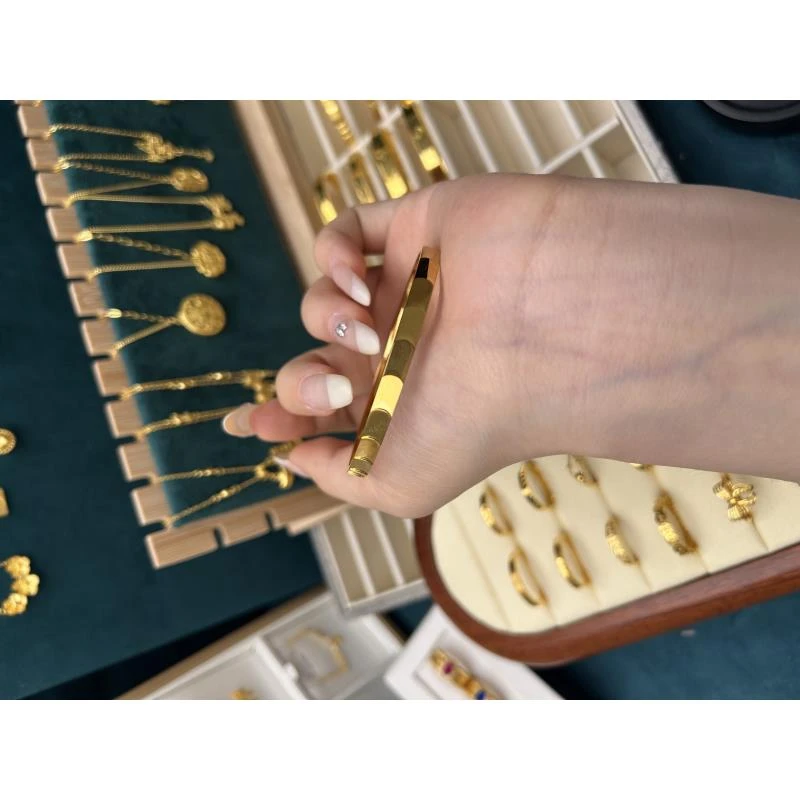 足银手镯 鱼鳞手镯高级百搭时尚气质精美手工素圈