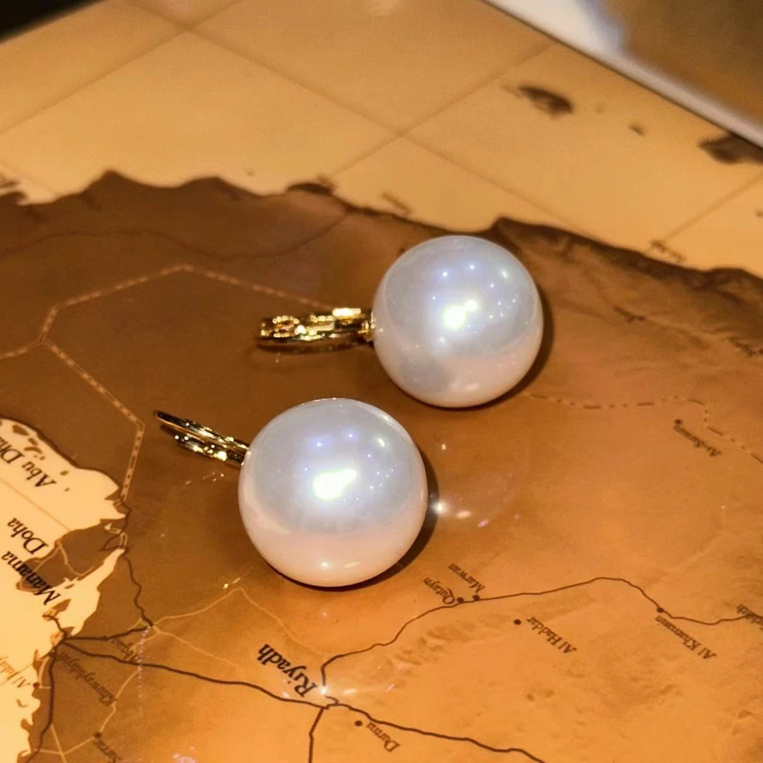 铜合金耳饰 白色气质珠珠耳饰-3988