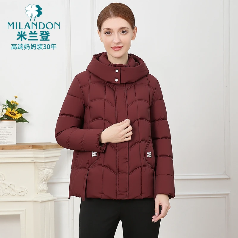 MILANDON/米兰登2025冬季新款时尚加厚连帽棉衣宽松保暖1Q450113M