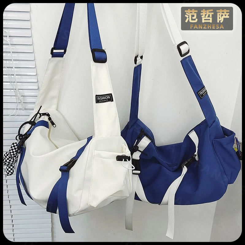 范哲萨单肩包日系原宿百搭大容量斜挎包男士挎包潮流学生邮差包