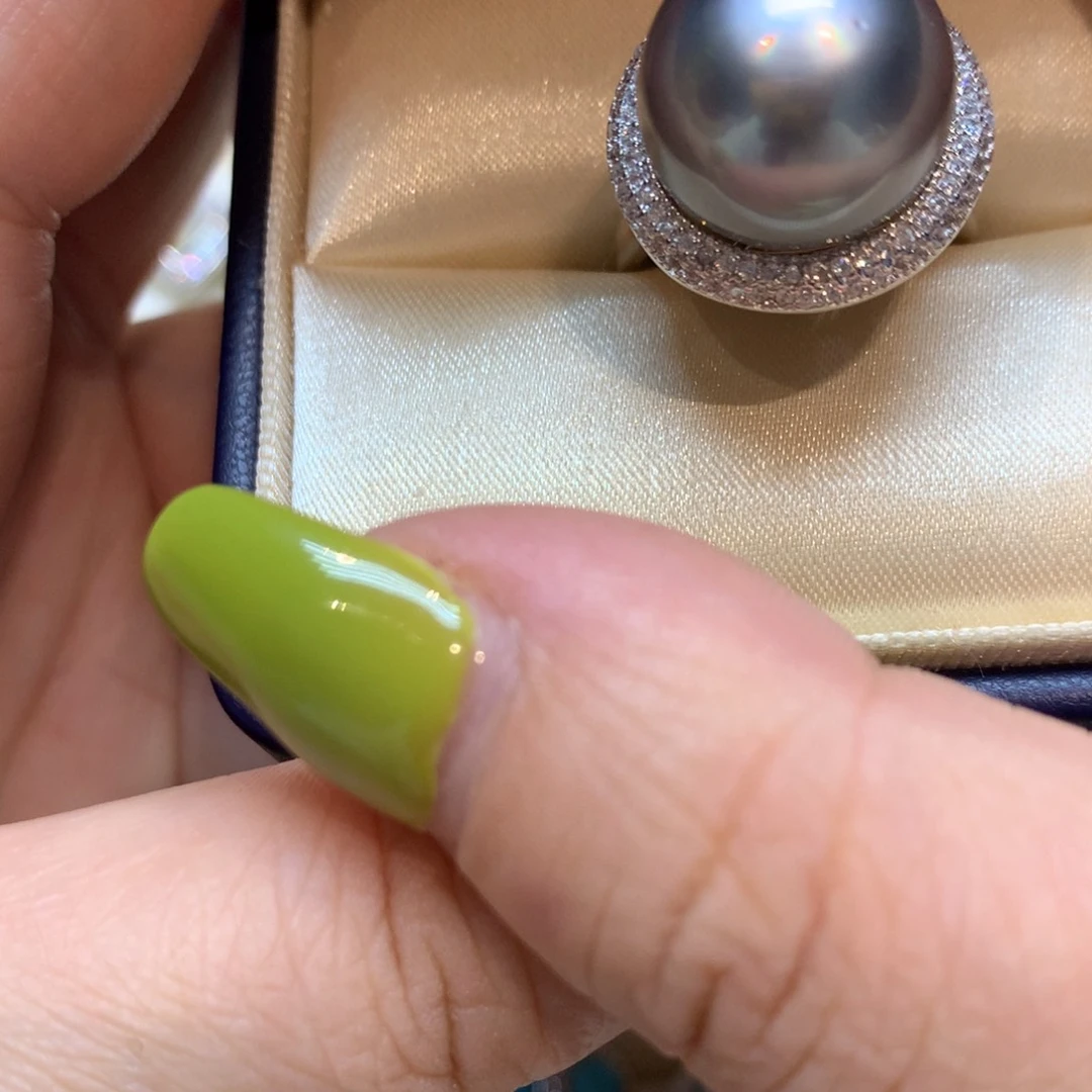 海水珍珠戒指银S925镶嵌