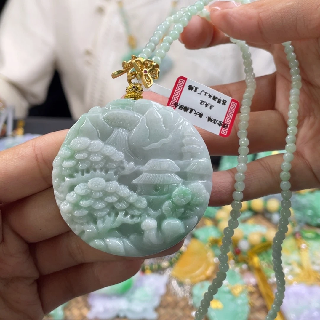 翡翠未镶嵌颈饰代编织