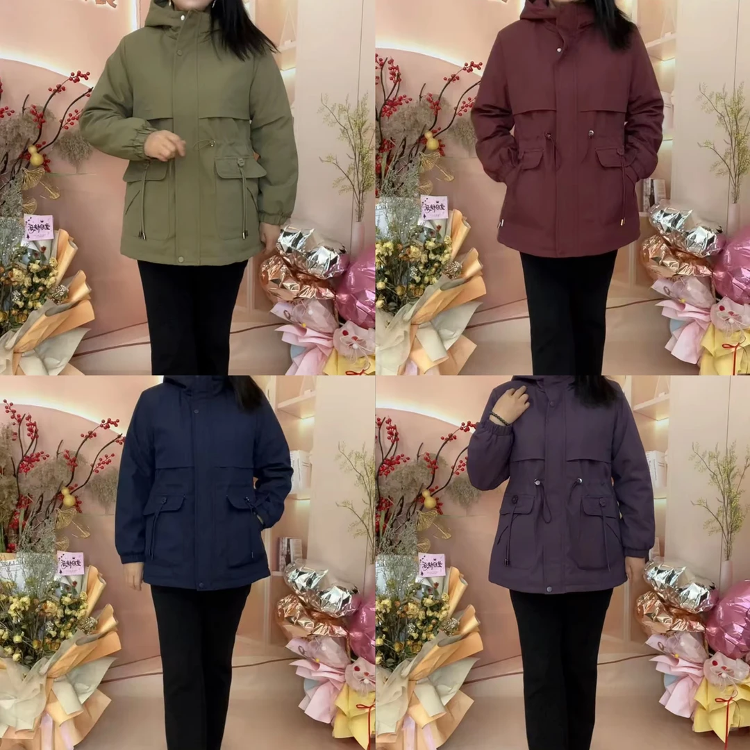 妈妈秋冬加厚保暖中长款加绒派克服外套中老年女装