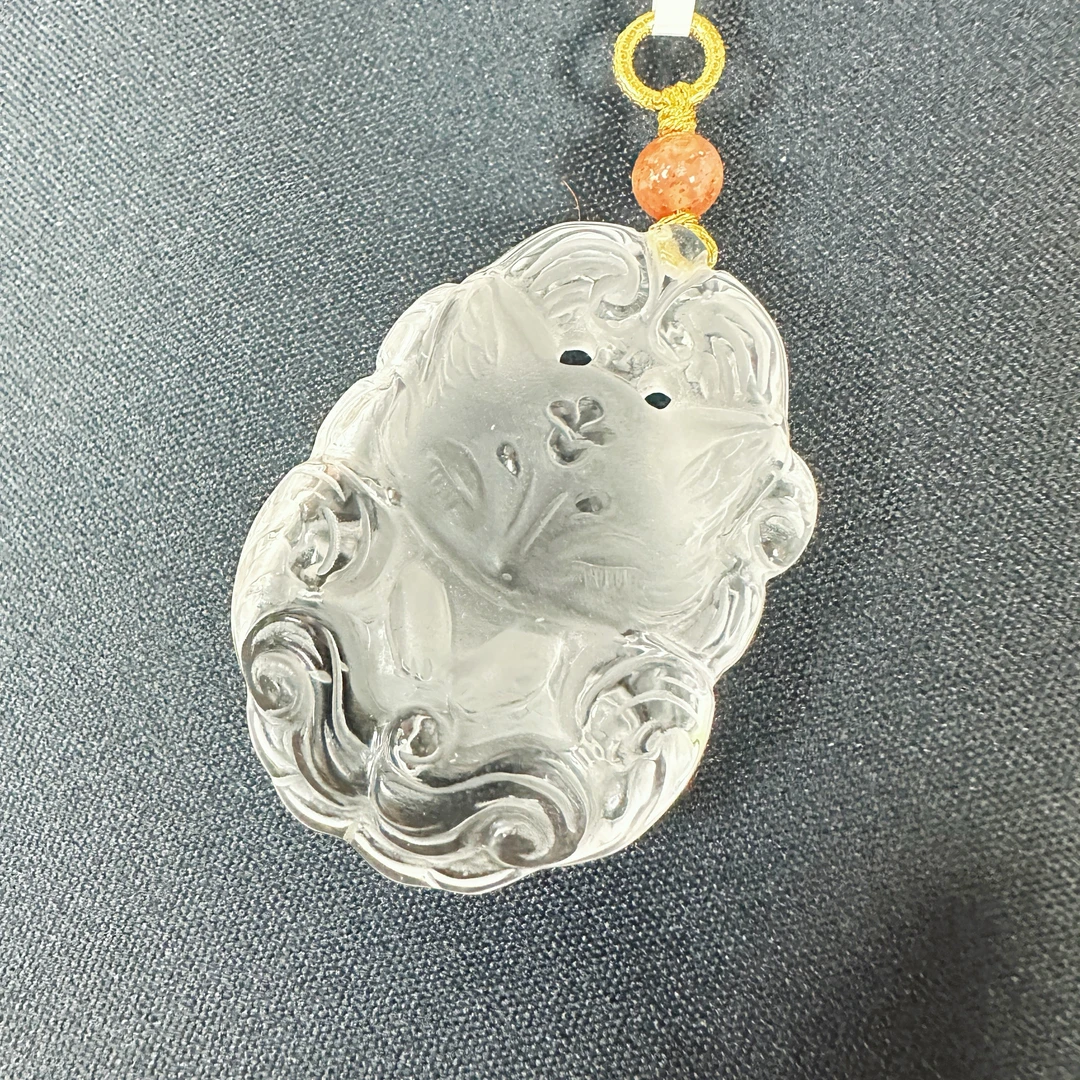 【嘉一珠宝】天然白水晶凤九吊坠（不含链）AC8652