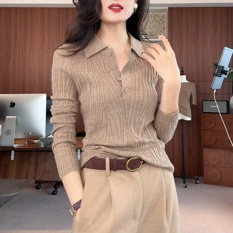 欧货半开领针织衫女秋季2025年新款大码胖mm洋气小衫时尚减龄毛衣