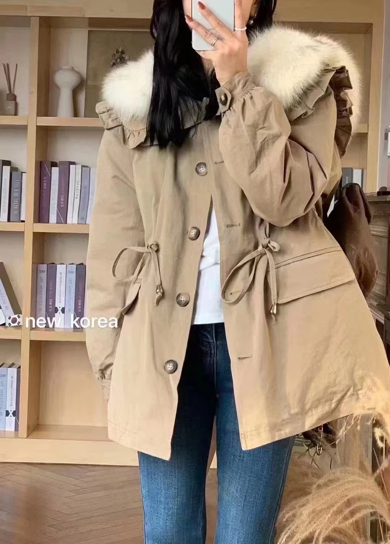 冬季短款时尚大毛领派克服百搭洋气90白鸭绒羽绒服3069