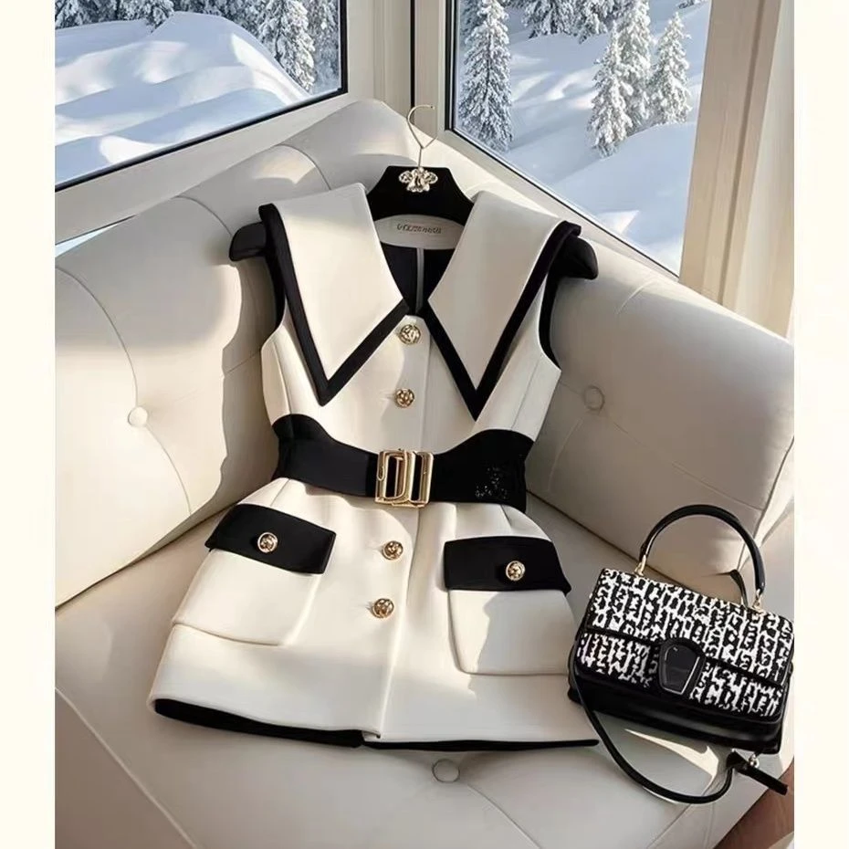 高档春季新款马甲小香外套女背心短款气质休闲百搭修身高级性感女