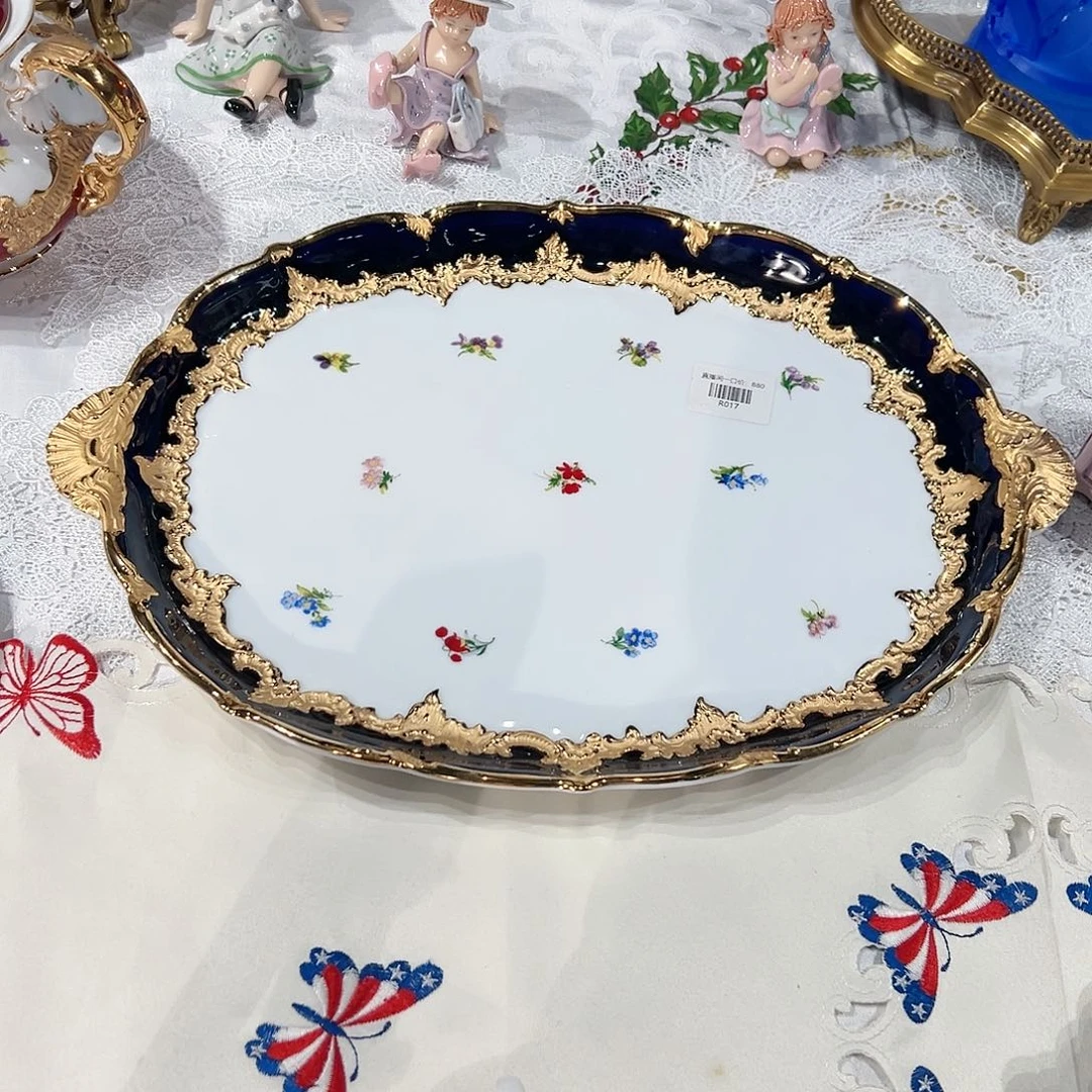 陶瓷R017骨瓷鎏金款大号茶盘