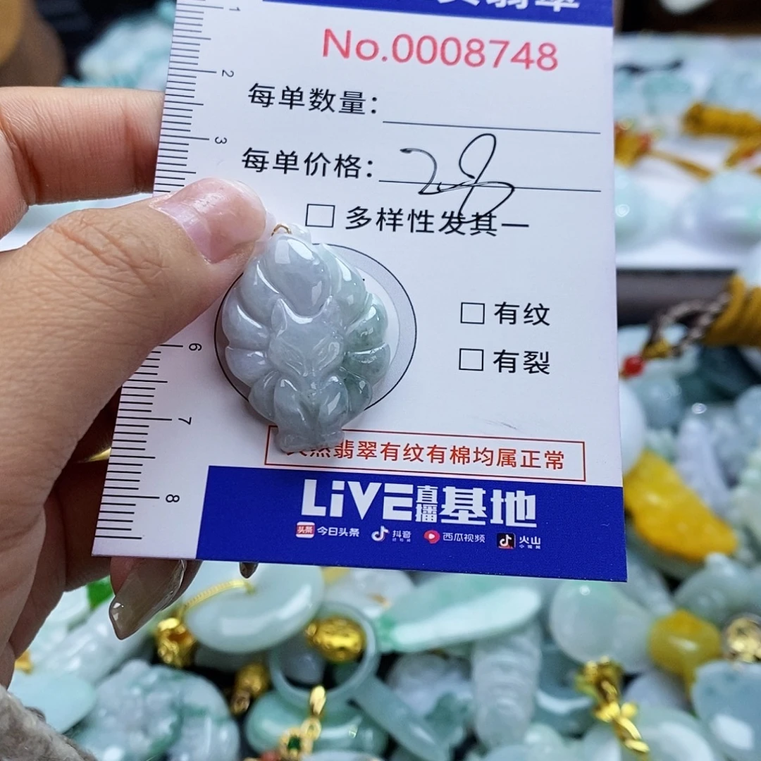 翡翠未镶嵌颈饰8748