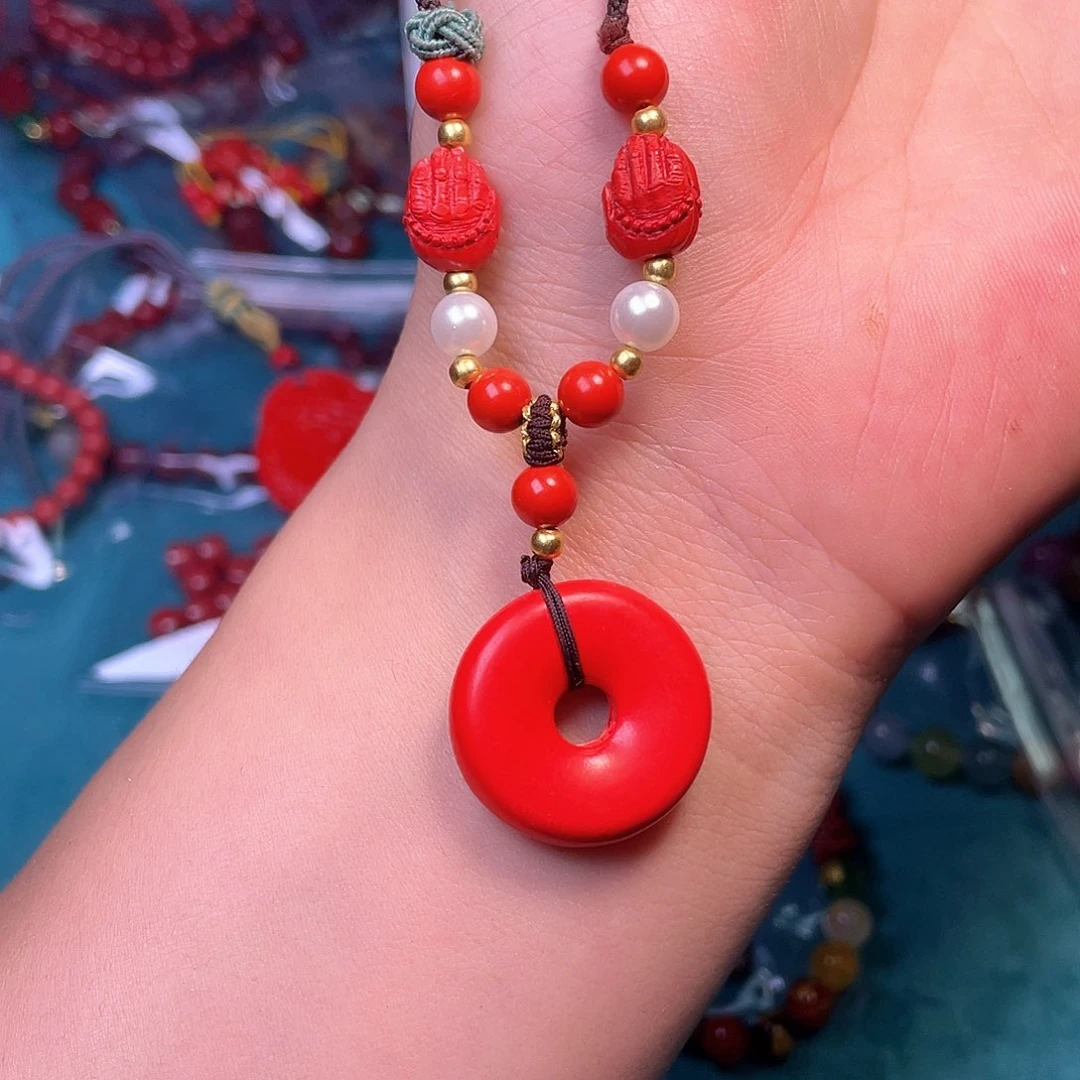 含辰砂工艺品毛衣链扣