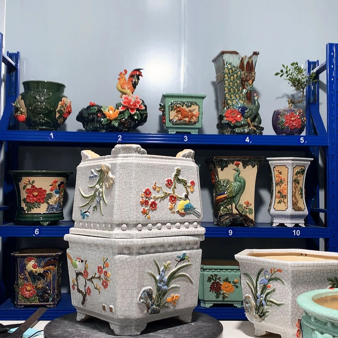 正***意高温粗陶石湾花盆