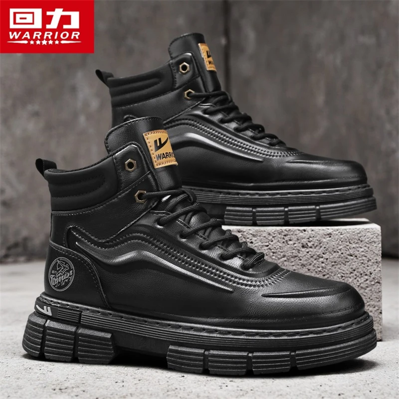 回力男鞋马丁靴冬季2025新款高帮运动骑行机车工装英伦风户外登山