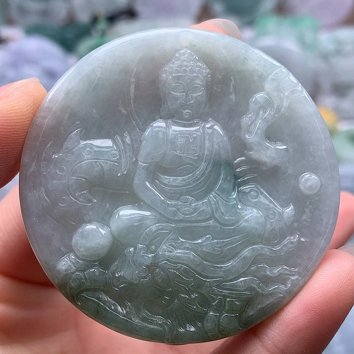 翡翠未镶嵌颈饰玉龙大日如来福利