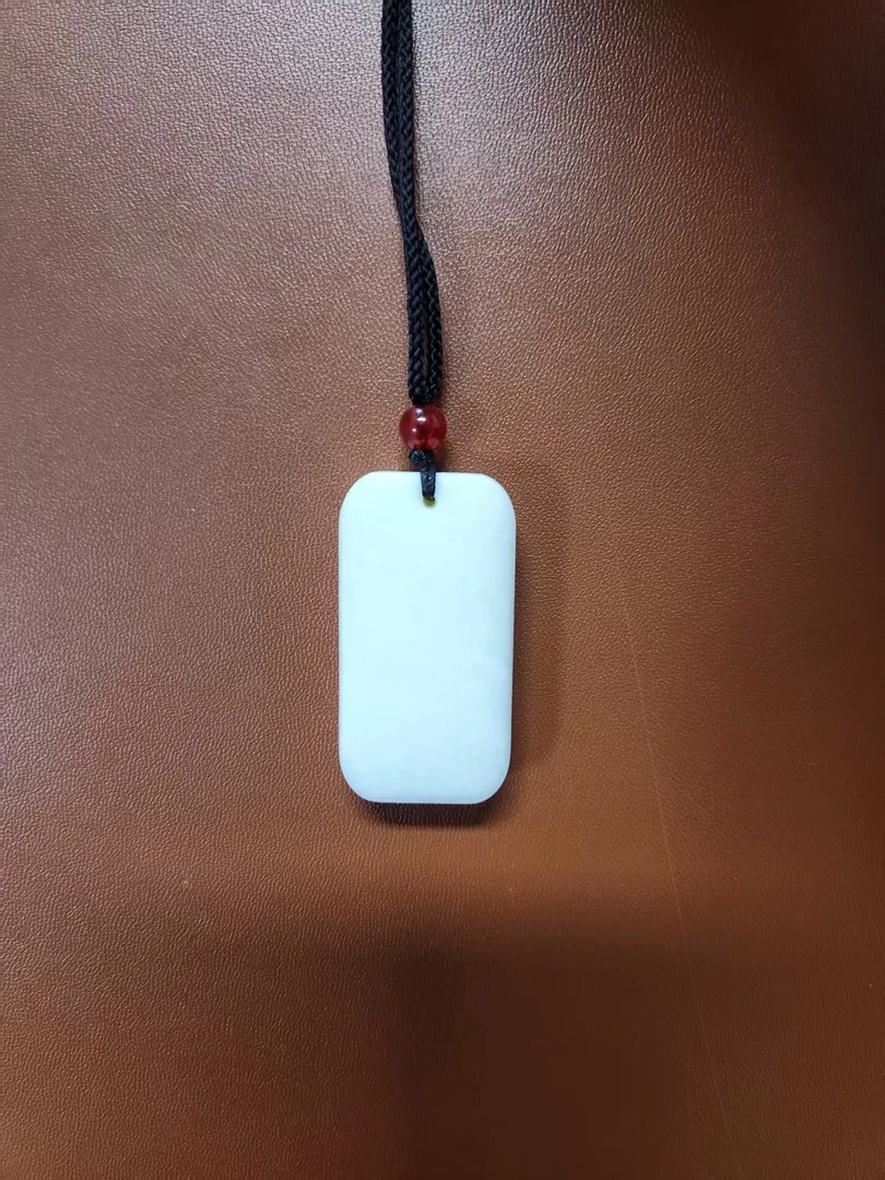 中国四大名玉蓝田玉高端无事牌40X20MM