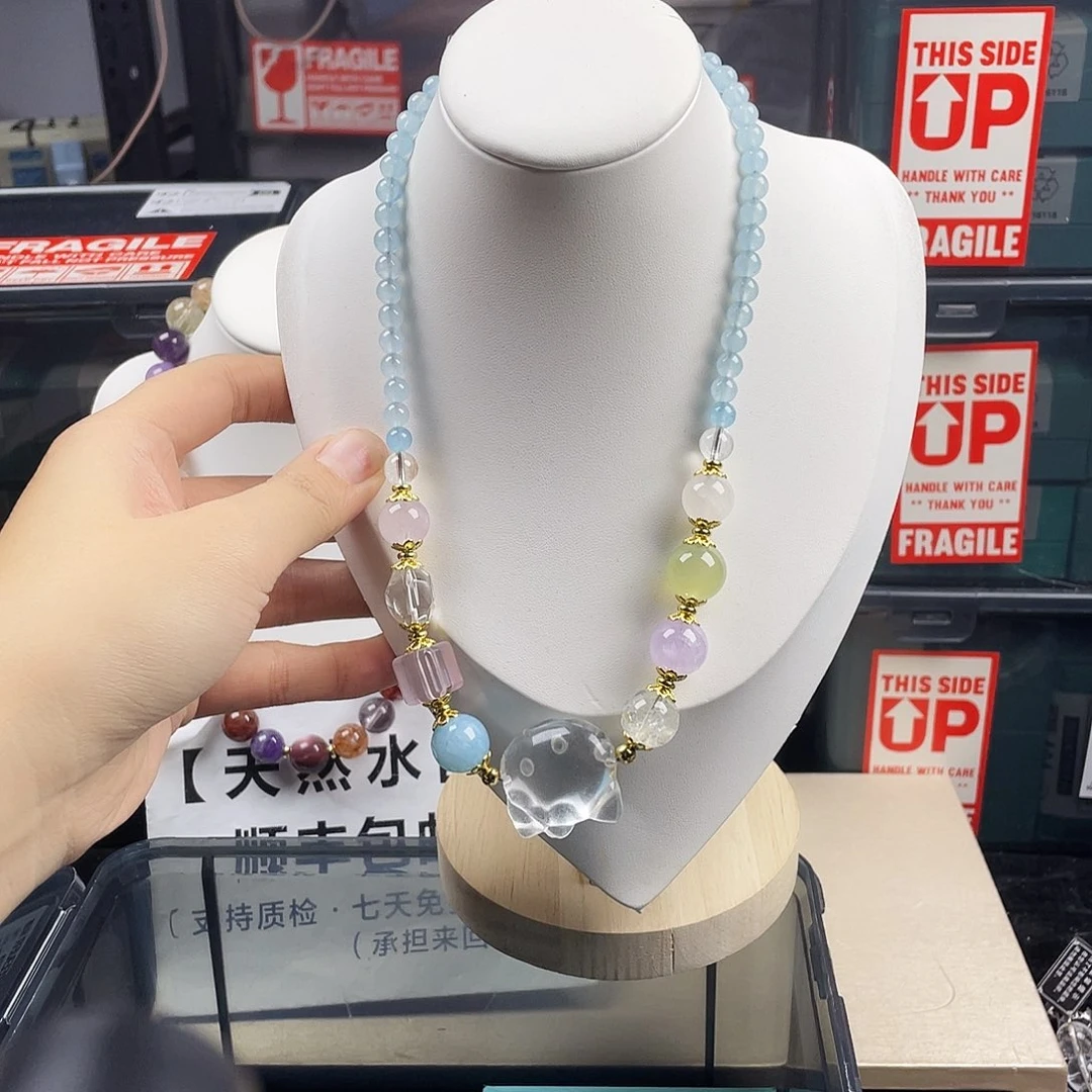 手链银S925镶嵌烟晶
