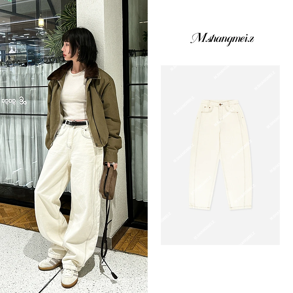 M.SHANGMEI.Z/沐熙【爱你没差】美大哥高腰气质时尚牛仔裤X121164