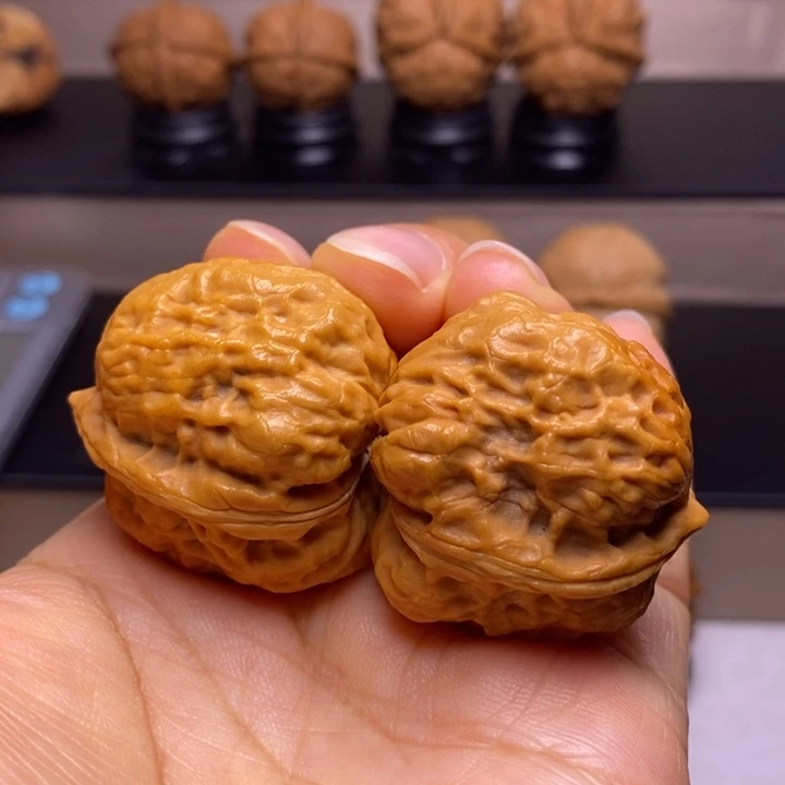 文玩核桃把件卧莲金蟾10
