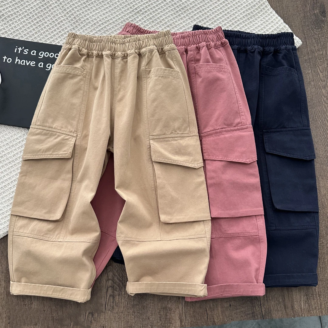 男童春秋款长裤儿童休闲运动宽松裤子男孩韩版直筒工装裤