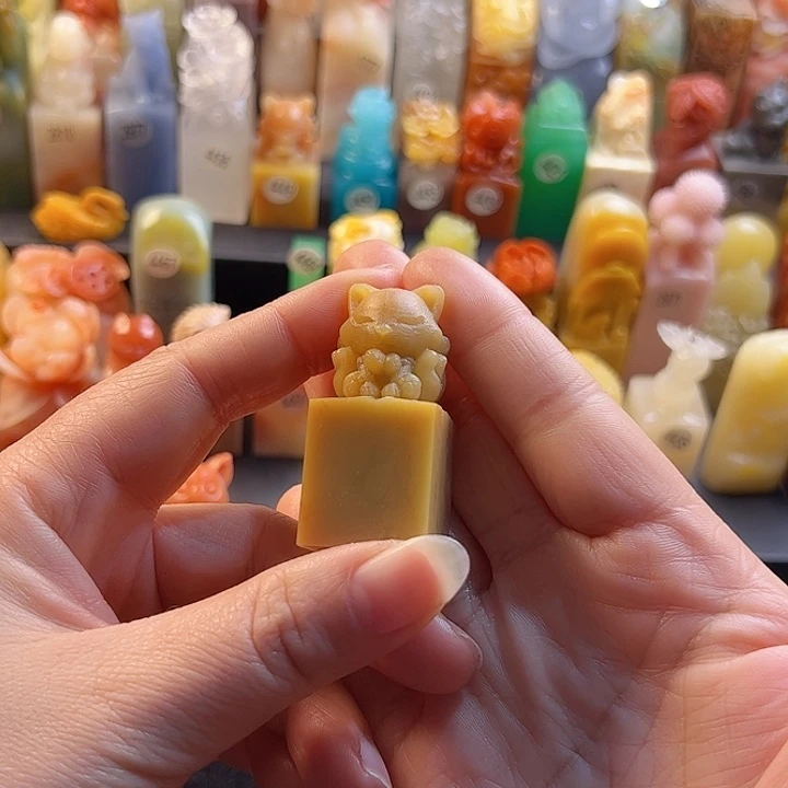 老挝石印石手工定制2厘米，九尾狐，包刻字