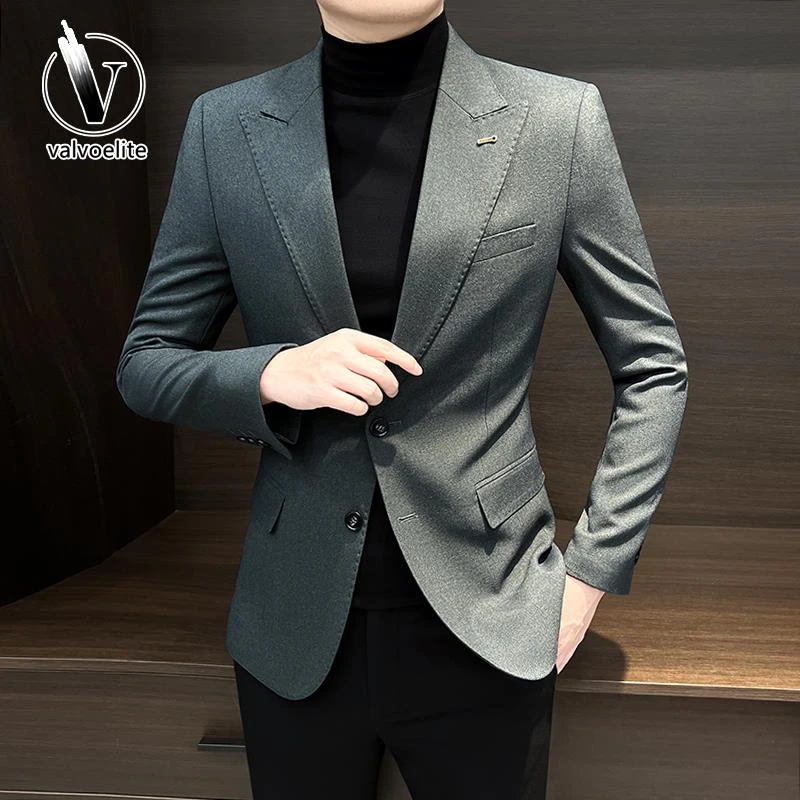 VALVOELITE西装外套男士秋冬季男装上衣新款修身高级感休闲西服潮