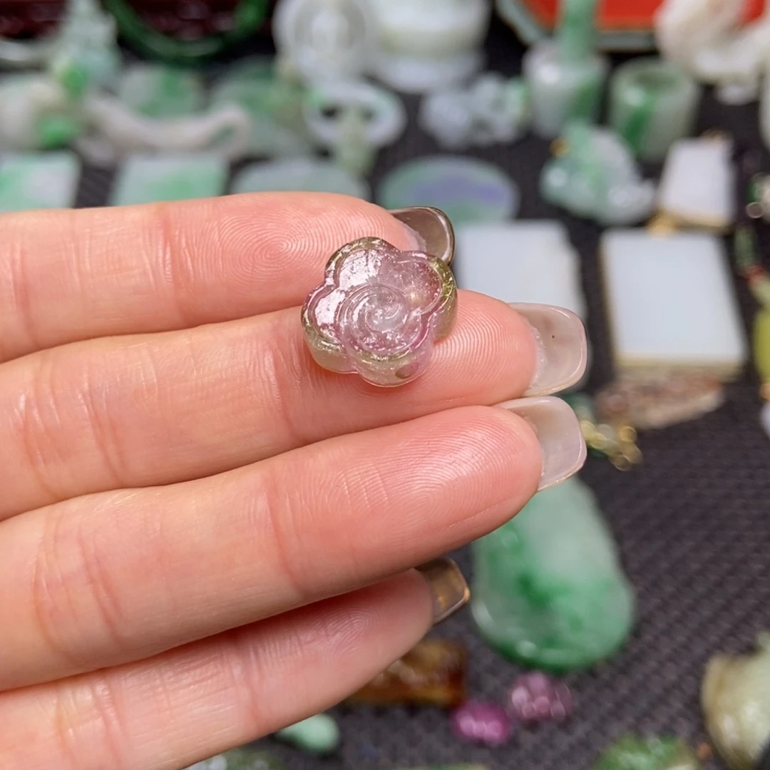 人***语未镶嵌碧玺猫眼耳饰