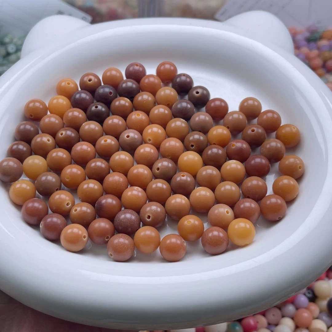 吊坠白玉菩提q11.75/110颗风化老料圆珠瑕